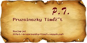 Pruzsinszky Timót névjegykártya